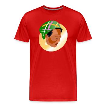 Asiatische Frau - Männer Premium Bio T-Shirt - Rot - Vorne - Damien (186cm)