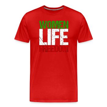 Iran Frauenrechte Feminismus Hijab Geschenk - Männer Premium Bio T-Shirt - Rot - Vorne - Damien (186cm)