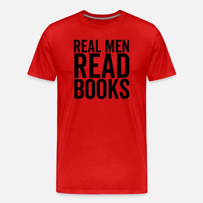 Echte Männer lesen Bücher - Männer Premium Bio T-Shirt - Rot