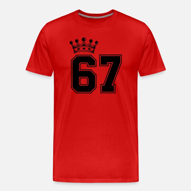 67 krone - Männer Premium Bio T-Shirt - Rot