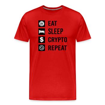 Bitcoin Trading Crypto Stocks - T-shirt bio Premium Homme - rouge - Devant - Damien (186cm)