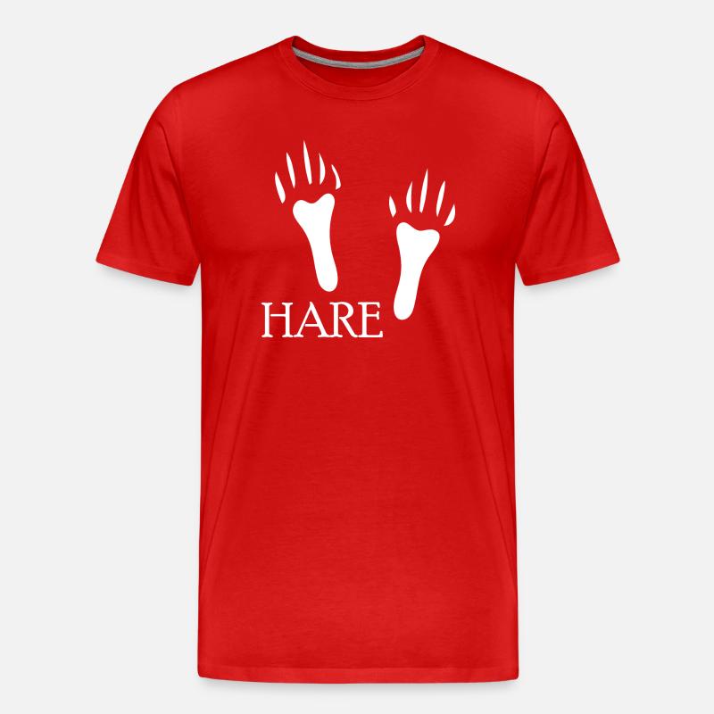 DOG CAT PET HARE - Männer Premium Bio T-Shirt - Rot