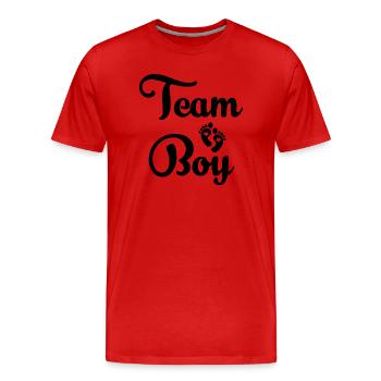 Schwangerschaft Babyparty Babyshower Boy Girl - Männer Premium Bio T-Shirt - Rot - Vorne - Damien (186cm)