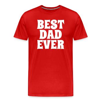 Bester Vater aller Zeiten weiß - Männer Premium Bio T-Shirt - Rot - Vorne - Damien (186cm)