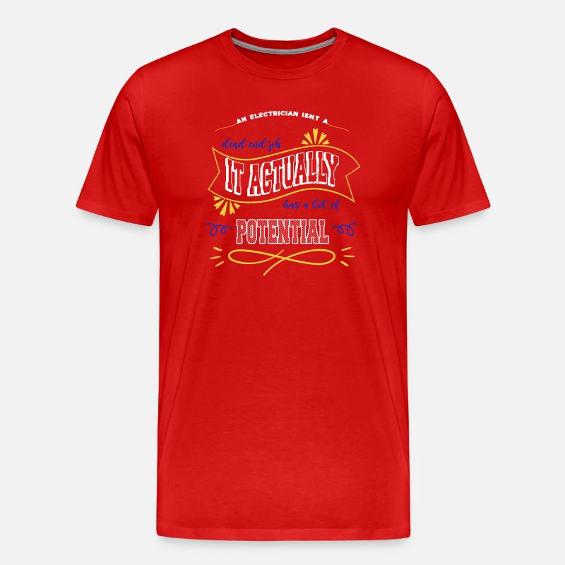 Electrician Apprentice Engineer Computer - Men's Premium Organic T-Shirt - red