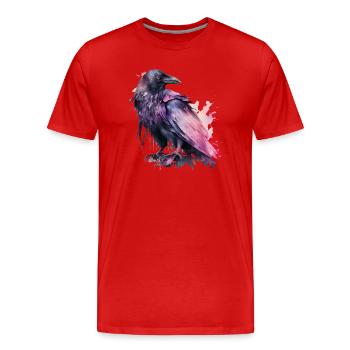 Rabe - Männer Premium Bio T-Shirt - Rot - Vorne - Damien (186cm)