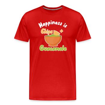 Glück ist Chips + Guacamole - Männer Premium Bio T-Shirt - Rot - Vorne - Damien (186cm)