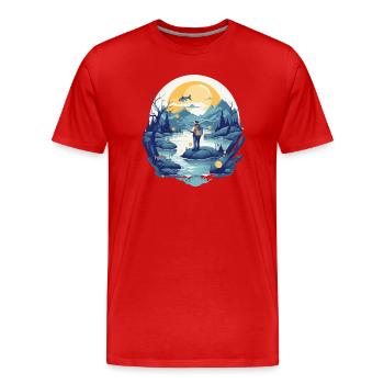 Pêcheur du lac - T-shirt bio Premium Homme - rouge - Devant - Damien (186cm)