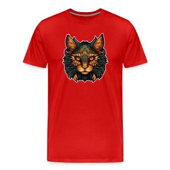 Mythical Cat - Imprimé T-shirt Unique - T-shirt bio Premium Homme - rouge - Devant - Damien (186cm)