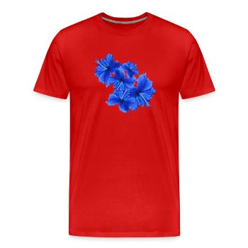 Hibiskushibiscus,Flower,Lotus,Blossom,Floral - Men's Premium Organic T-Shirt - red - Front - Damien (186cm)