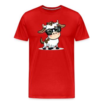 Hala the cow - Men's Premium Organic T-Shirt - red - Front - Damien (186cm)