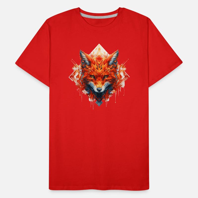 Geometrical Fox on Fire 2 Men's Premium Organic T-Shirt