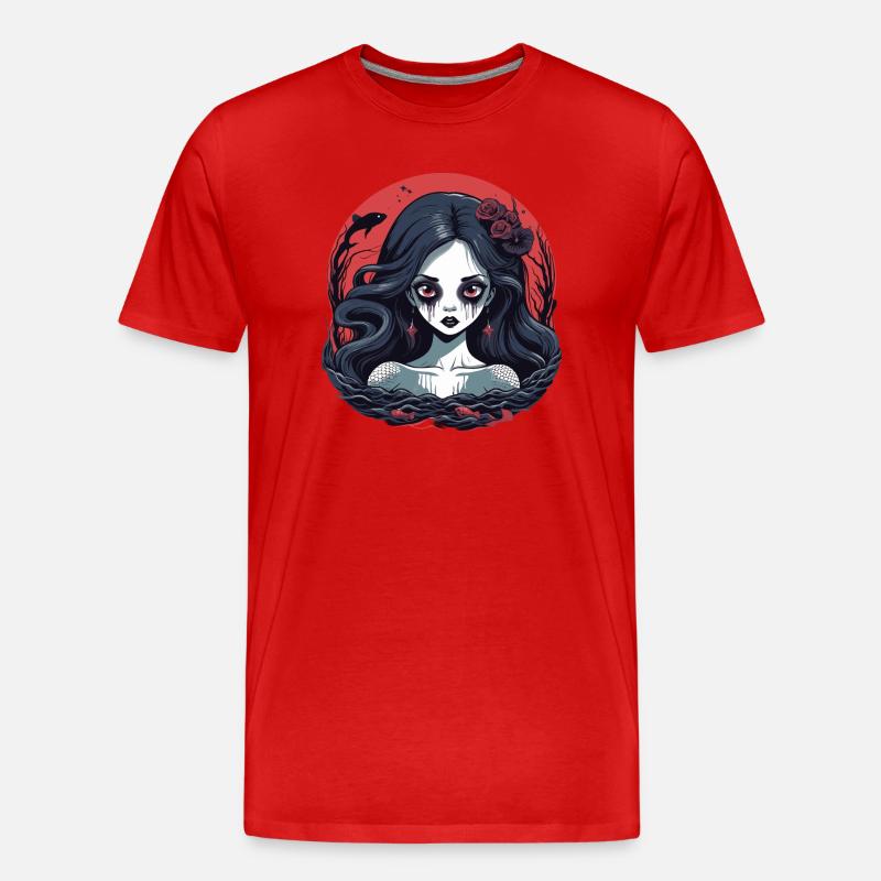 Dunkle Meerjungfrau - Männer Premium Bio T-Shirt - Rot