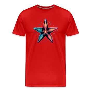 Étoile de mer pour les fans de créatures marines Idée cadeau vacances - T-shirt bio Premium Homme - rouge - Devant - Damien (186cm)