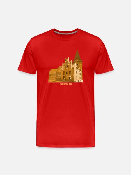 Schwaan Rådhuskirke Mecklenburg-Vorpommern - Herre Premium T-shirt økologisk - rød