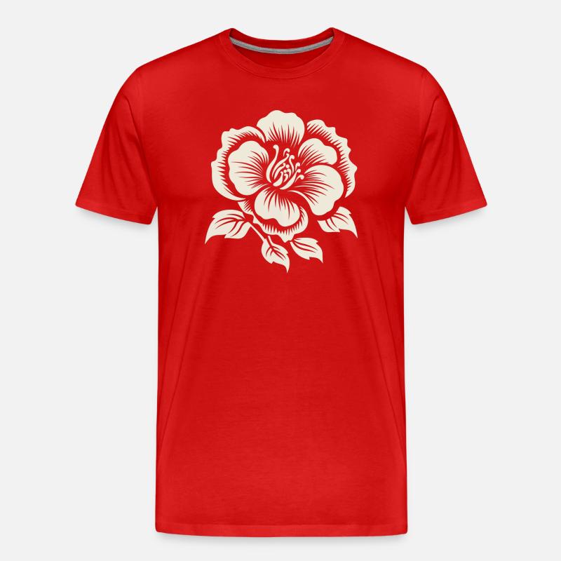 Ätherische Blüte - Männer Premium Bio T-Shirt - Rot