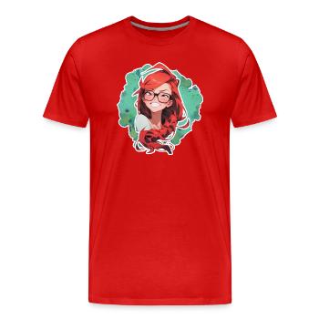 Mrs. Soline little - Men's Premium Organic T-Shirt - red - Front - Damien (186cm)