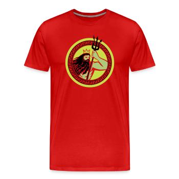 Poséidon Triton - T-shirt bio Premium Homme - rouge - Devant - Damien (186cm)