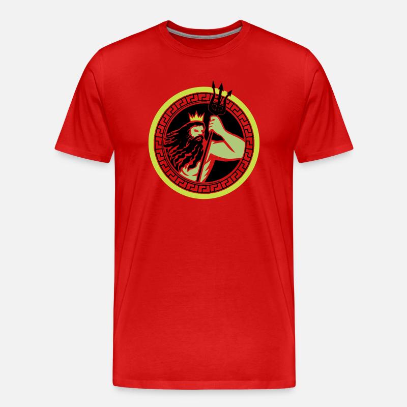 poseidon triton - Männer Premium Bio T-Shirt - Rot