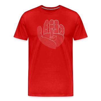 Kerze in der Hand - Männer Premium Bio T-Shirt - Rot - Vorne - Damien (186cm)