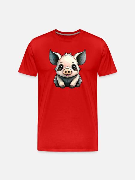 Petit Cochon Sauvage - T-shirt bio Premium Homme - rouge