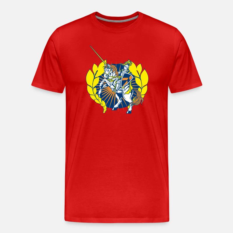 Ritter2 - Männer Premium Bio T-Shirt - Rot