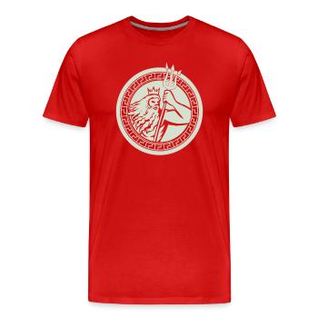 Poséidon Triton - T-shirt bio Premium Homme - rouge - Devant - Damien (186cm)