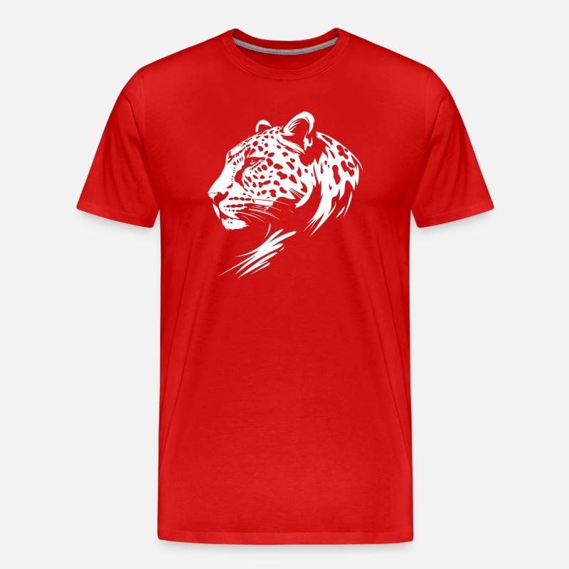 Leopard - Männer Premium Bio T-Shirt - Rot