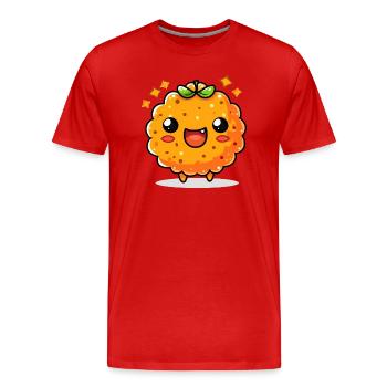 Funny Cheese Ball Bande dessinée - T-shirt bio Premium Homme - rouge - Devant - Damien (186cm)