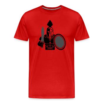 Spartiate 02 - T-shirt bio Premium Homme - rouge - Devant - Damien (186cm)
