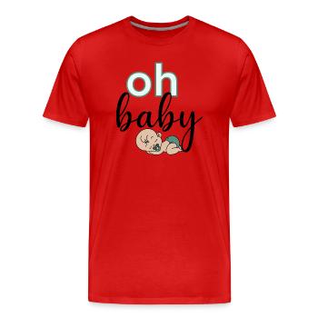 Oh bébé - T-shirt bio Premium Homme - rouge - Devant - Damien (186cm)