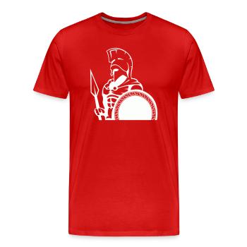 Guerrier de Sparte - T-shirt bio Premium Homme - rouge - Devant - Damien (186cm)
