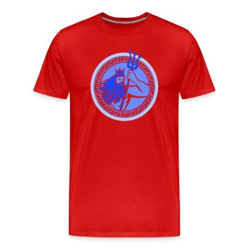 Triton de Poséidon - T-shirt bio Premium Homme - rouge - Devant - Damien (186cm)