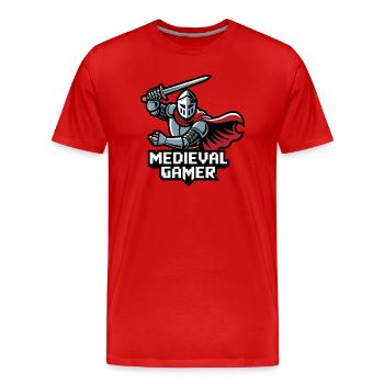 Joueur médiéval - T-shirt bio Premium Homme - rouge - Devant - Damien (186cm)