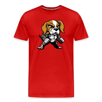 Bande dessinée Beagle Dog - T-shirt bio Premium Homme - rouge - Devant - Damien (186cm)