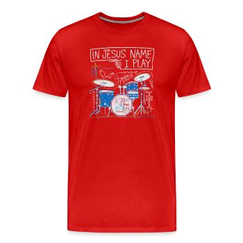 Rhythm for faith - Men's Premium Organic T-Shirt - red - Front - Damien (186cm)