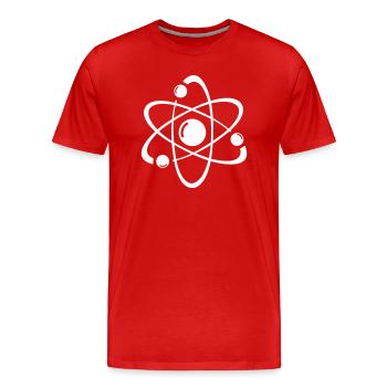 atom - Men's Premium Organic T-Shirt - red - Front - Damien (186cm)