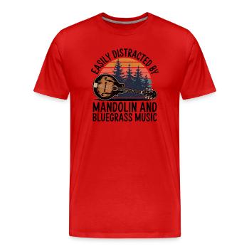 Leidenschaft für Bluegrass-Klänge - Männer Premium Bio T-Shirt - Rot - Vorne - Damien (186cm)