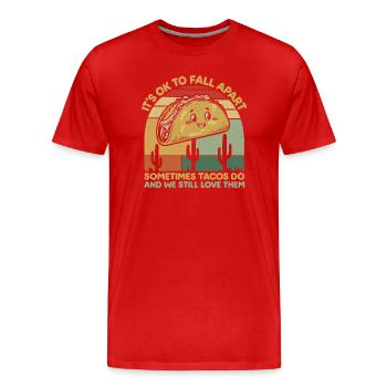 Inspiration mit einem Taco-Twist - Männer Premium Bio T-Shirt - Rot - Vorne - Damien (186cm)