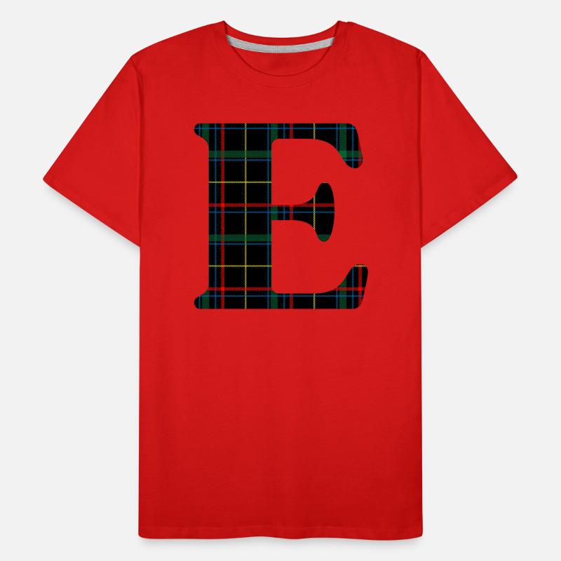 Monogramme e tartan écossais T-shirt bio Premium Homme