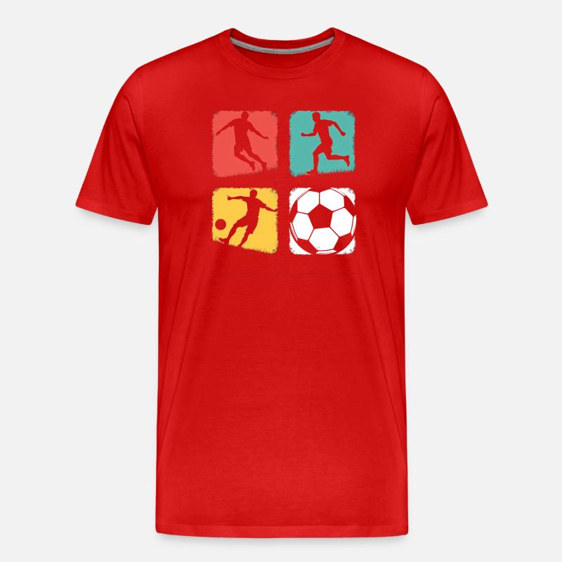 Fussball Design - Junge & Mädchen - Männer Premium Bio T-Shirt - Rot