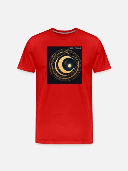 Two Spirals - Moon and Spirals - Men's Premium Organic T-Shirt - red