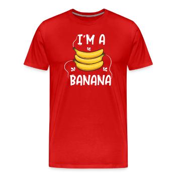I’m a Banana – Motif de banane amusant et unique - T-shirt bio Premium Homme - rouge - Devant - Damien (186cm)