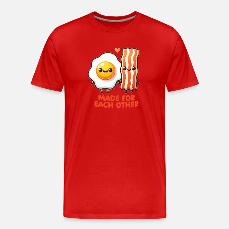 Egg and bacon - Men's Premium Organic T-Shirt - red