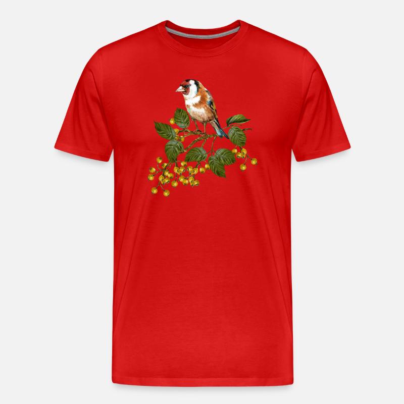Bunter Vogel - Männer Premium Bio T-Shirt - Rot