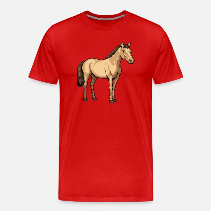 Pferd - Männer Premium Bio T-Shirt - Rot
