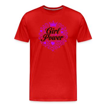 Girl Power Saying - Men's Premium Organic T-Shirt - red - Front - Damien (186cm)