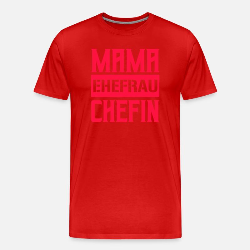 mama ehefrau chefin - Männer Premium Bio T-Shirt - Rot