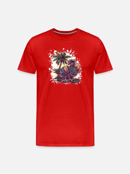 Truthan Island Palm Tree - Men's Premium Organic T-Shirt - red