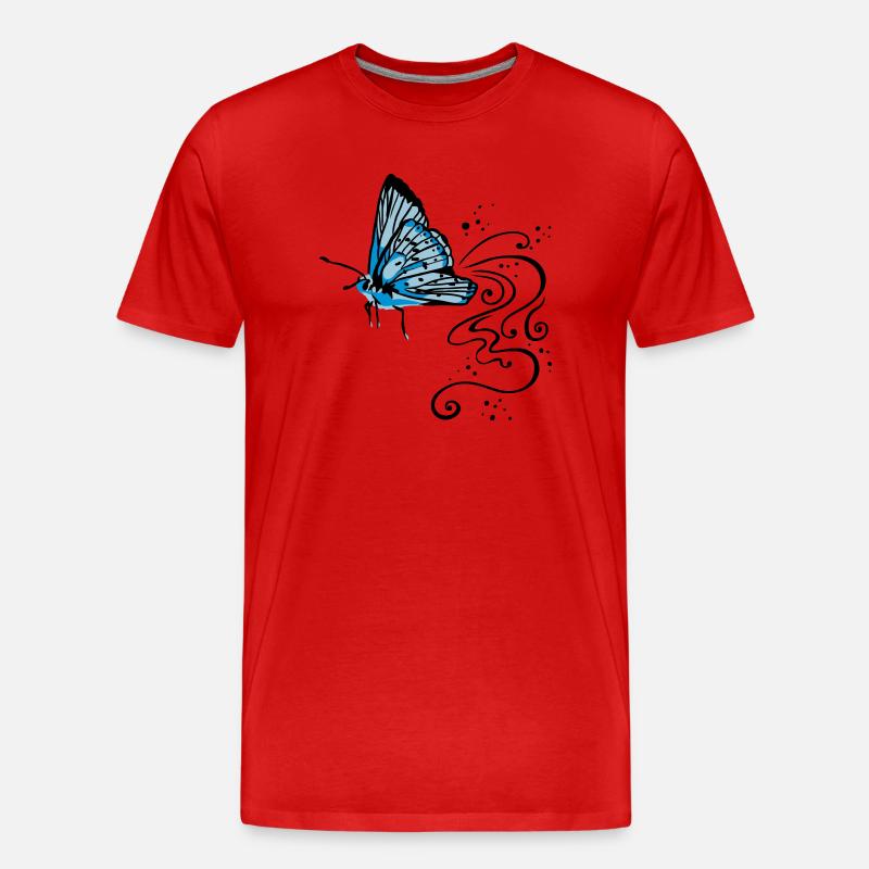 Schmetterling - Männer Premium Bio T-Shirt - Rot